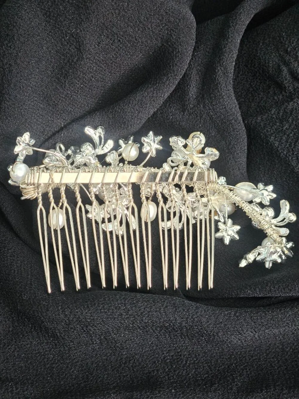 HAIR COMB, FLORAL SPRAY DESIGN FOR WEDDINGS, FORMALS. HANDMADE ONE OF A KIND!